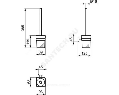 Ершик для унитаза с держателем IOM Square Ideal Standard E2194AA