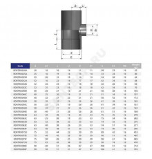 Тройник ПВХ серый под клеевое соед переходной Дн 32х25х90гр Ру16 напорный EFFAST RDRTRD032C