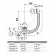 Слив-перелив для ванны плоский автоматический с переходной трубкой 10гр. 40/50 слив клапан 