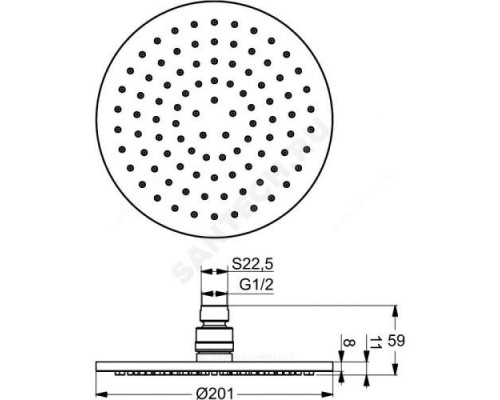 Душ верхний 200мм IDEALRAIN SOFT M1 Ideal Standard B9442AA .