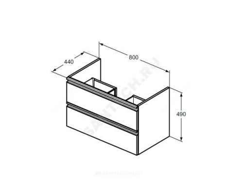 Тумба под умывальник 80 TESI черная Ideal Standard T0051ZT