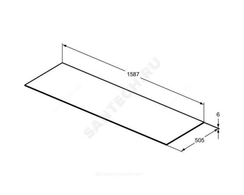 Столешница 1600х505 без выреза CONCA Ideal Standard T4202DH