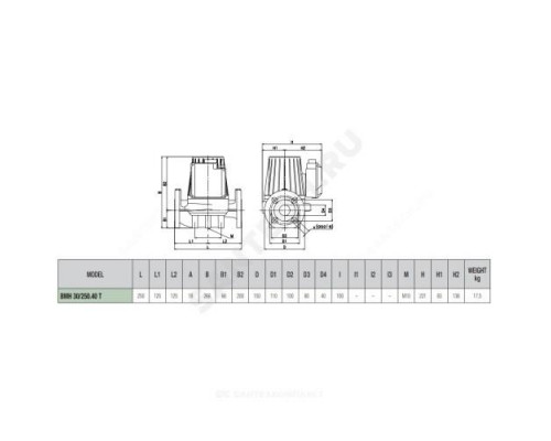 Насос циркуляционный с мокрым ротором BMH 30/250.40T PN10 3х230-400В/50Гц DAB 505900622