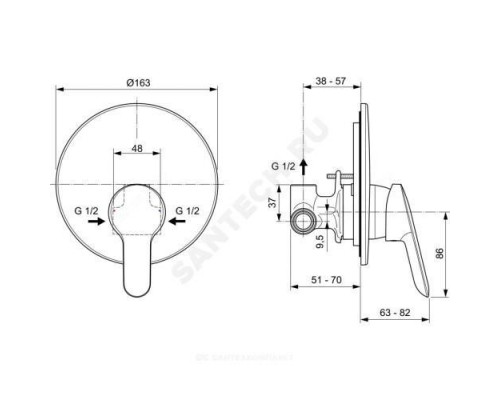 Смеситель для гигиенического душа одноручный IDEALSPRAY Ideal Standard BD125AA