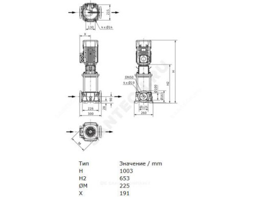 Насос многоступенчатый вертикальный HELIX FIRST V 2206-5/16/E/S/400-50 PN16 3х400В/50 Гц Wilo 4183360