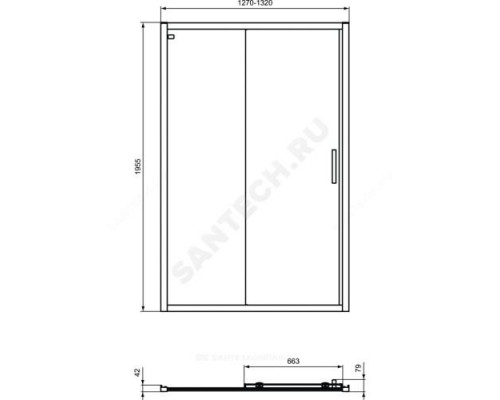 Дверь душевая CONNECT 2 Sliding door 1300х1950 мм Ideal Standard K968501