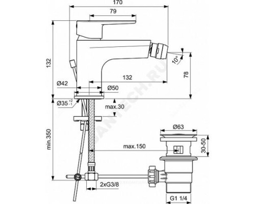 Смеситель для биде одноручный CERAFINE O Ideal Standard BC498AA