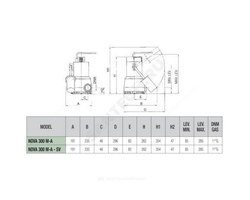 Насос дренажный NOVA 300 M-A SV DAB 60176707H