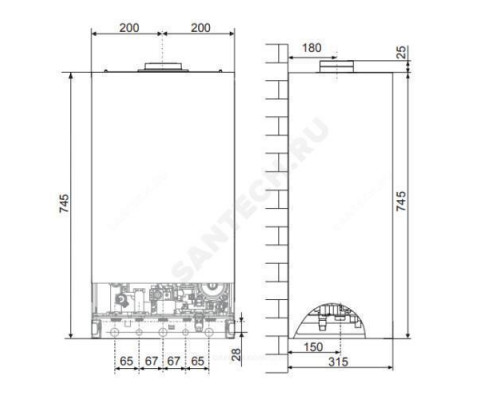 Котел настенный газовый конвекционный 16.7 кВт двухконтурный CARES XC 15 FF Ariston 3301684