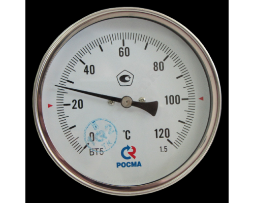 Термометр биметаллический осевой Дк100 L=150мм M20x1,5 120С БТ-51.211 Росма 00000002548