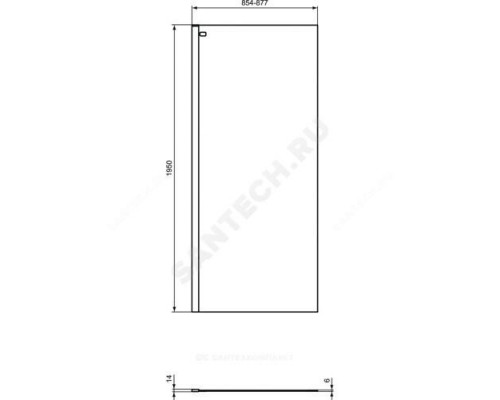 Стенка душевая CONNECT 2 Wetroom panel 900х1950 мм Ideal Standard K9377V3