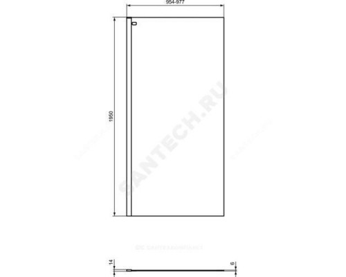 Стенка душевая CONNECT 2 Wetroom panel 1000х1950 мм Ideal Standard K9378V3