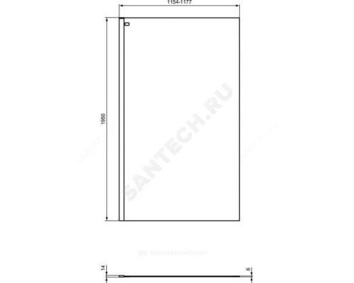 Стенка душевая CONNECT 2 Wetroom panel 1200х1950 мм Ideal Standard K9379V3 .