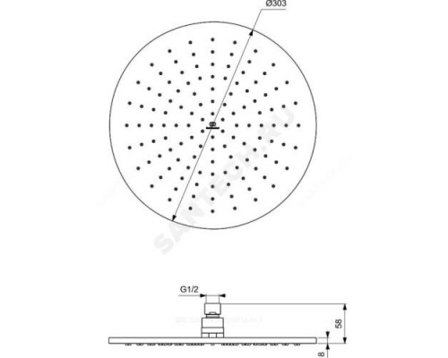 Душ верхний 300мм Ideal Standard A5803XG .