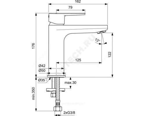 Смеситель для умывальника одноручный CERAFINE O Ideal Standard BC554XG .