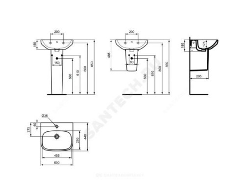 Пьедестал для умывальника I.life A Ideal Standard T471201