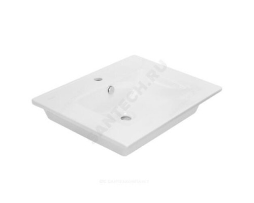 Умывальник мебельный Quadro 60 1 отверстие под смеситель по центру белый Sanita Luxe QDR60SLWB01