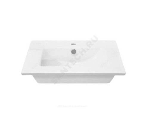 Умывальник мебельный Quadro 60 1 отверстие под смеситель по центру белый Sanita Luxe QDR60SLWB01
