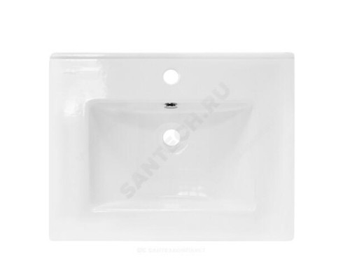 Умывальник мебельный Quadro 60 1 отверстие под смеситель по центру белый Sanita Luxe QDR60SLWB01