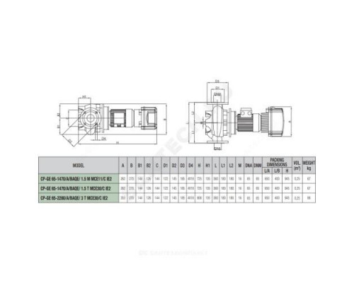 Насос ин-лайн с сухим ротором CP-GE 65-2280/A/BAQE/3 DAB 60192031