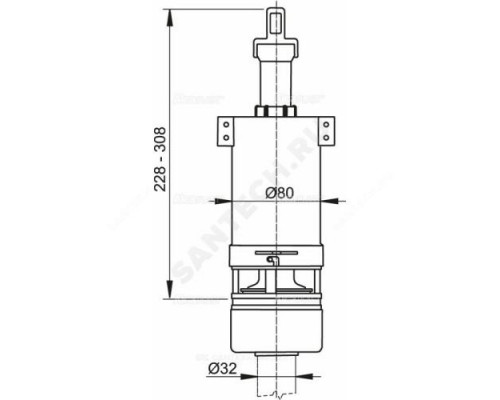 Арматура для высокого бачка сливная шток 1/реж Alca Plast A03