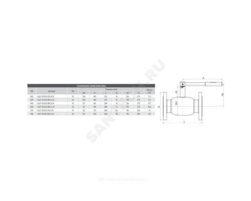 Кран шаровой сталь 09Г2С Ballomax КШТ 60.103 Ду 100 Ру16 фл L=300мм BROEN КШТ 60.103.100.А.16