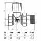 Клапан запорный для радиатора Ду 20 Ру10 ВР прямой Ogint