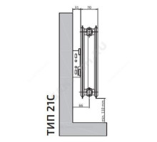 Радиатор стальной панельный Compact C тип 21 500х1400 Qну=2429 Вт бок/п RAL 9016 (белый) Heaton Plus