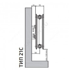 Радиатор стальной панельный Compact C тип 21 500х1000 Qну=1735 Вт бок/п RAL 9016 (белый) Heaton Plus