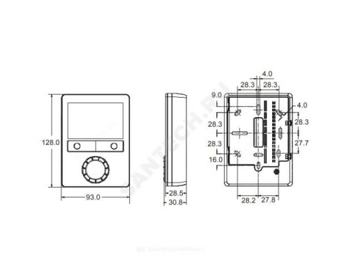 Регулятор настенный программируемый белый Siemens LCD RDG 160T