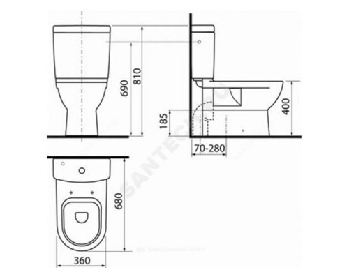 Бачок для унитаза нижний подвод 2/реж в комплекте белый Mio Dual Flush Jika 8.2771.3.000.242.1