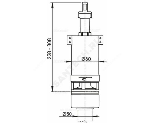 Арматура для низкого бачка сливная шток 1/реж Alca Plast A02