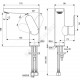 Смеситель для умывальника ручка сбоку одноручный CERAFINE O Ideal Standard BC555XG .