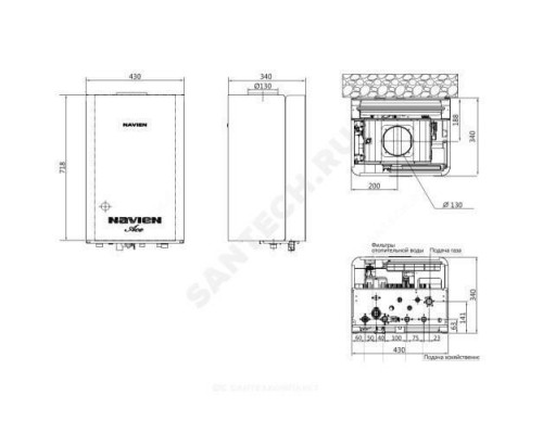 Котел настенный газовый 13 кВт двухконтурный ACE 13AN Navien PATM0013LS001