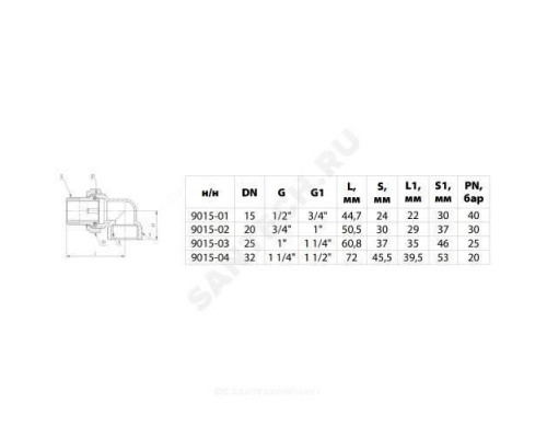 Соединитель латунь никель американка Ду 15 (1/2