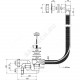 Слив-перелив для ванны регулируемый полуавтоматический (тросик) 1 1/2