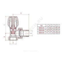 Клапан ручной регулировки для радиатора 803 Ду 15 Ру10 ВР угловой Icma 82803AD06