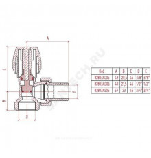 Клапан ручной регулировки для радиатора 803 Ду 15 Ру10 ВР угловой Icma 82803AD06