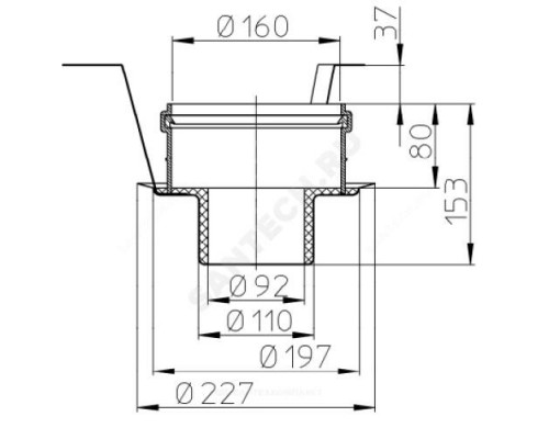 Муфта противопожарная Дн 160 для трапов и воронок серии HL317, HL62 HL HL850